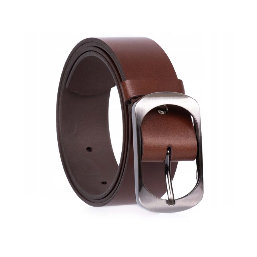Dark Brown Womens Leather Belt Wide 4 0 cm 2