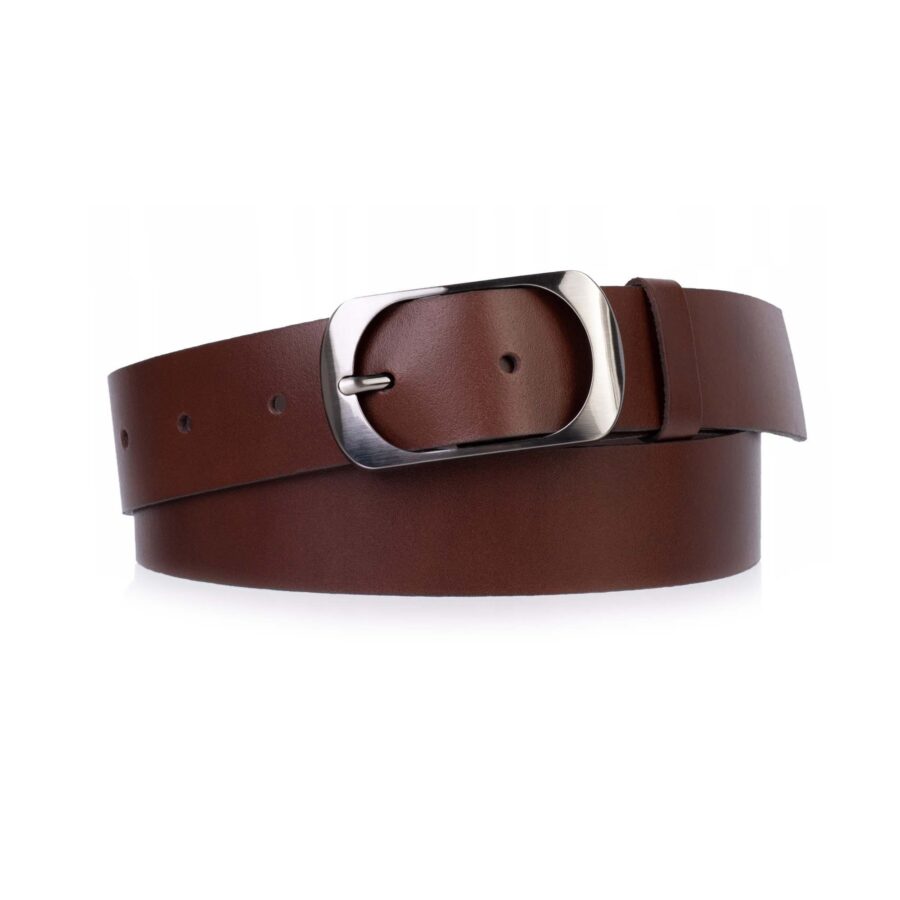 Dark Brown Womens Leather Belt Wide 4 0 cm 4