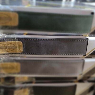 Gray mens denim belt buffalo hide leather 21 110324BUFF40KASV