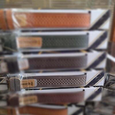 Gray mens denim belt buffalo leather 22 110324BUFF40KASV