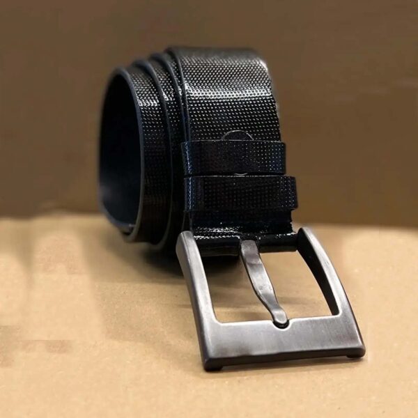 Laser Print Leather Belt Black Patent 4 5 cm 21 20032024 ATLCA45OLLE