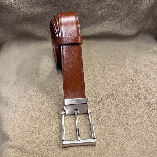 Mens Calfskin Belt Tobacco Leather 3 5 cm 25 20032024 ATLCA35OLLE