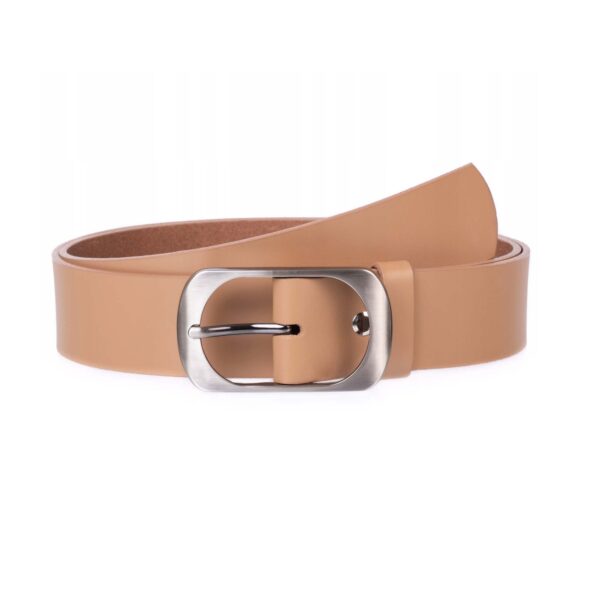 Nut Leather Belt Ladies Jeans Real Leather 4 0 cm 1 14 28032024SEPH