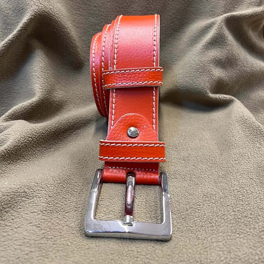 Red Buffalo Leather Belt For Denim 4 5 cm 33 20032024 ATLCA45OLLE