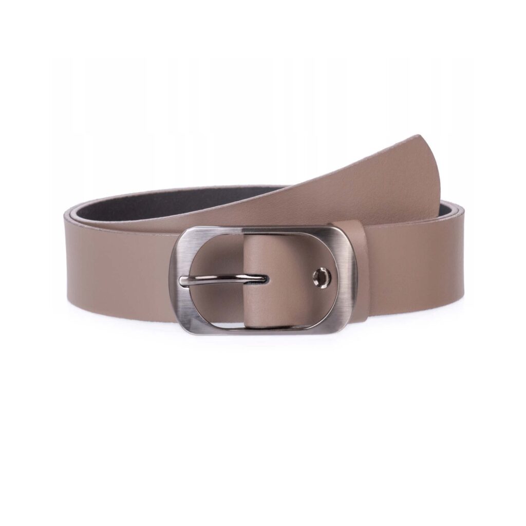 Taupe-Womens-Leather-Belt-For-  display picture 3