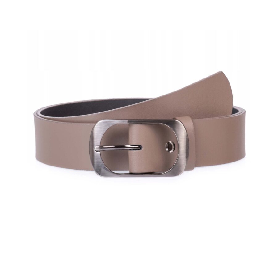 Taupe Womens Leather Belt For Jeans 4 0 cm 1 16 28032024SEPH