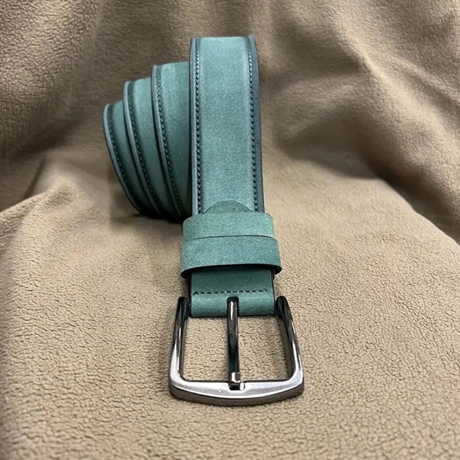 Trendy Green Suede Leather Belt For Jeans 4 0 cm 36 20032024 ATLCA40OLLE