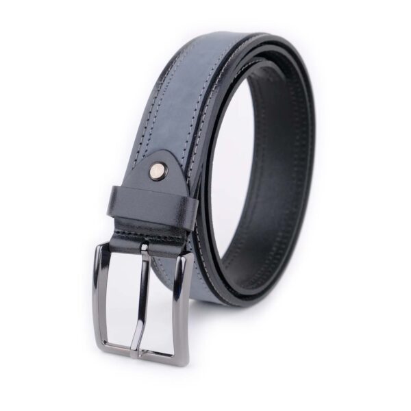 Unique Belt For Guys Jeans Light Gray Anthracite Black Leather 2