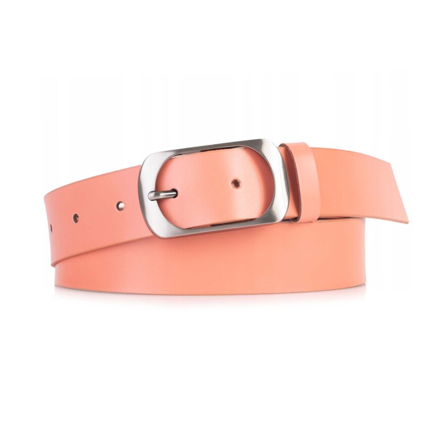Woman Salmon Leather Belt For Jeans 4 0 cm 2