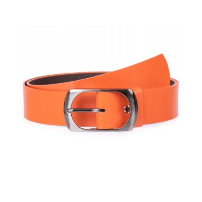 Womens Orange Belt For Jeans Real Leather 4 0 cm 1 26 28032024SEPH