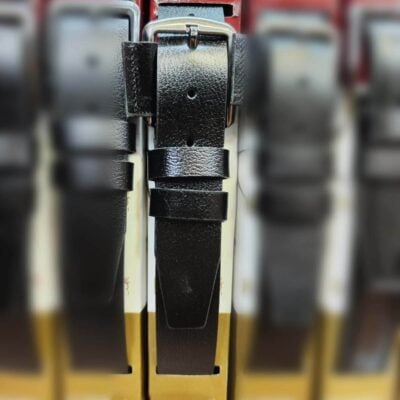 black buffalo belt with leather coated buckle 05 110324BUFF40KASV