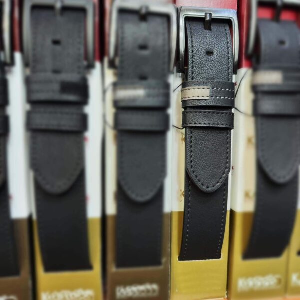 black casual leather belt for men 02 110324JEAN40KASV