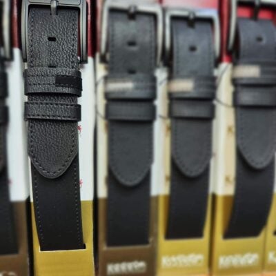 black mens casual leather belt for jean 09 110324JEAN40KASV