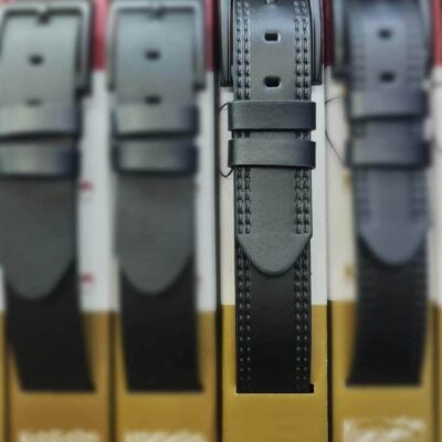 black mens denim belt stitch emboss 10 110324JEAN40KASV