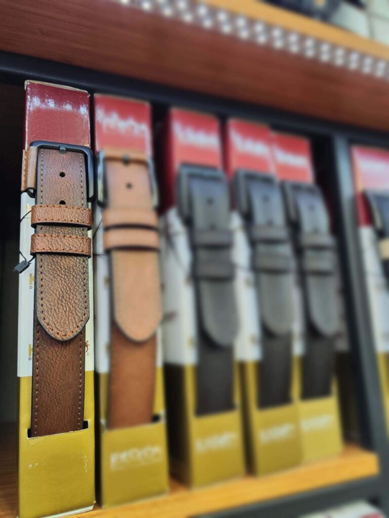 Mezlan Belts Men's Cognac Genuine Leather Satin Nickel Buckle Belt