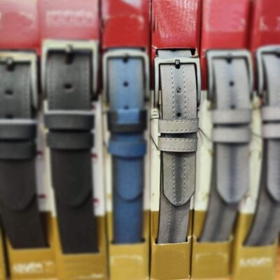 gray mens denim belt genuine leather 29 110324JEAN40KASV