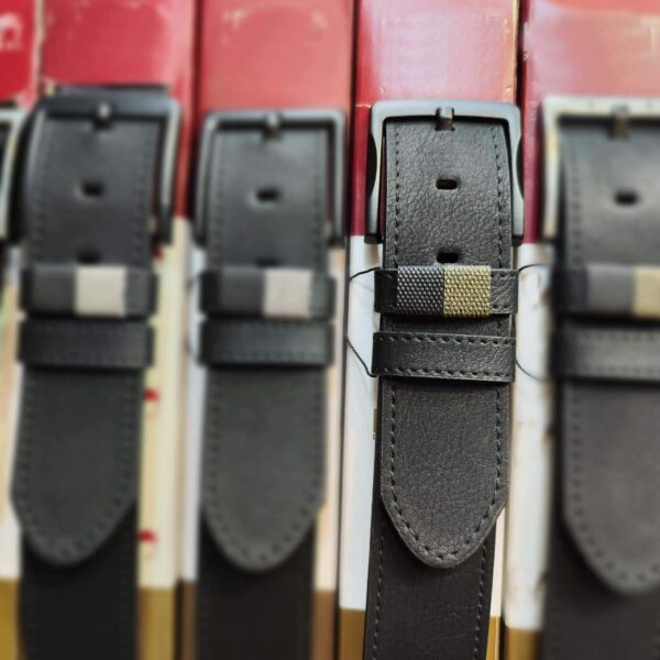 jeans belt for men stylish olive green detail buffalo leather 25 110324BUFF40KASV