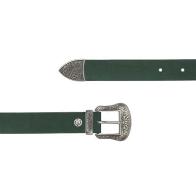 kids western belt dark green nubuck leather 1 inch wide KIDSKIDSFETT7112DGRE25LDR