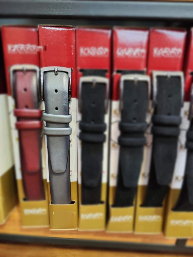 mens grey leather belt