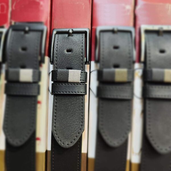 stylish mens buffalo belt for jeans black taupe 27 110324BUFF40KASV