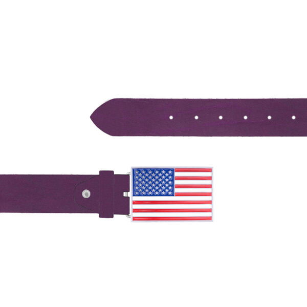 American Flag Belt Purple Leather Rectangle Buckle 09 12092024 40 FETTLDR PURPLE 4