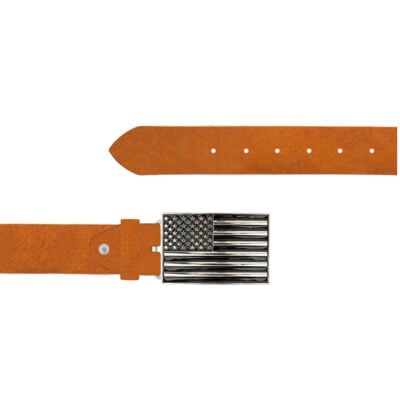 American Flag Leather Belt Cognac Leather Rectangle Buckle 04 12092024 40 FETTLDR COGNAC 2
