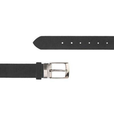 Black Belt For Jeans Oiled Real Leather 4 0 cm BLAC FETT7097 SILV40