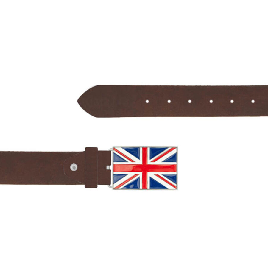 British Flag Belt Brown Oiled Leather 03 09092024 BRIFLA 40 FETT BROEN