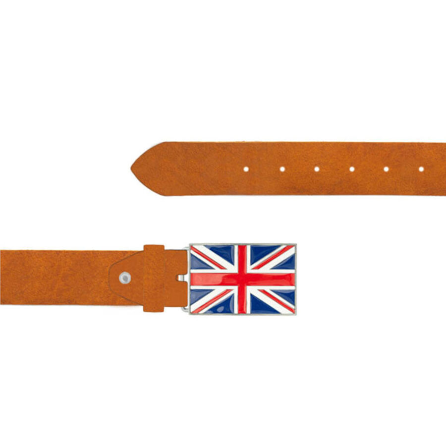 British Flag Belt Camel Oiled Leather 04 09092024 BRIFLA 40 FETT CAMEL