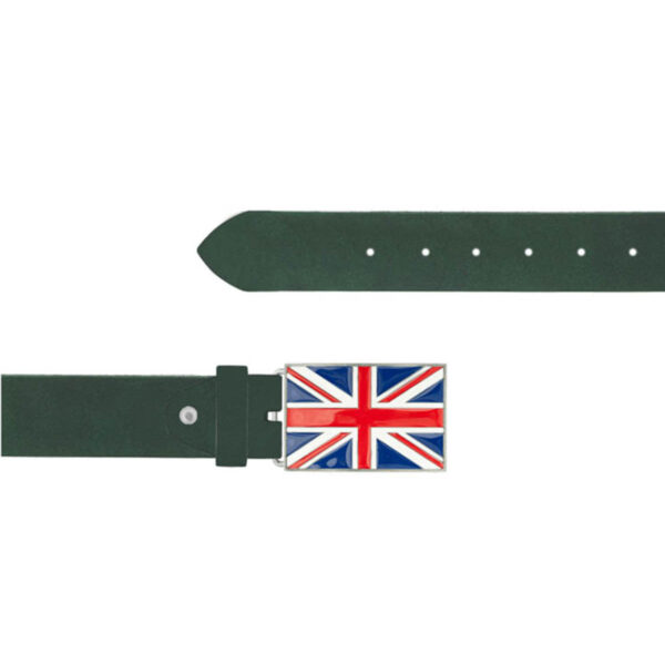 British Flag Belt Dark Green Oiled Leather 05 09092024 BRIFLA 40 FETT DRGREEN