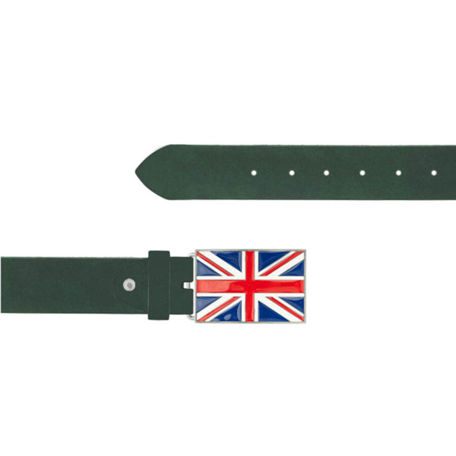 British Flag Belt Dark Green Oiled Leather 05 09092024 BRIFLA 40 FETT DRGREEN