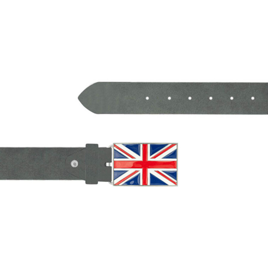 British Flag Belt Gray Oiled Leather 06 09092024 BRIFLA 40 FETT GRAY