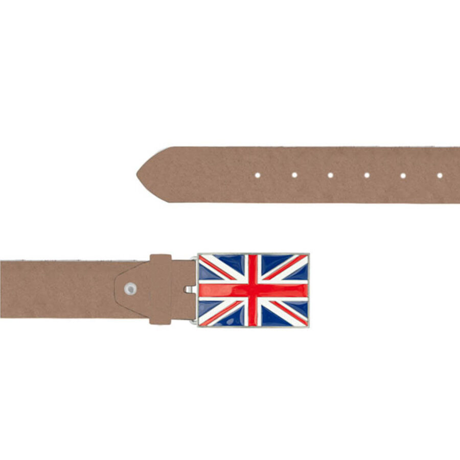 British Flag Belt Latte Oiled Leather 08 09092024 BRIFLA 40 FETT LATTE