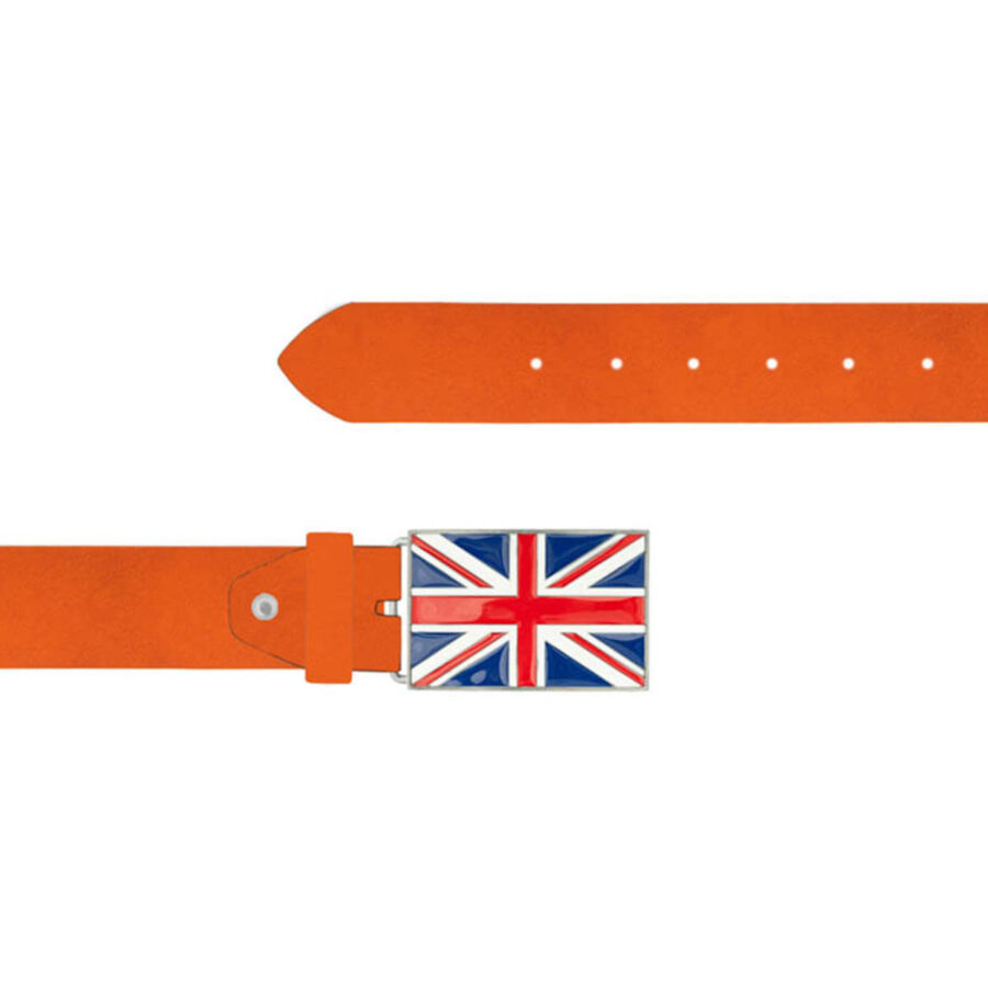 British Flag Belt Orange Oiled Leather 09 09092024 BRIFLA 40 FETT ORANGE