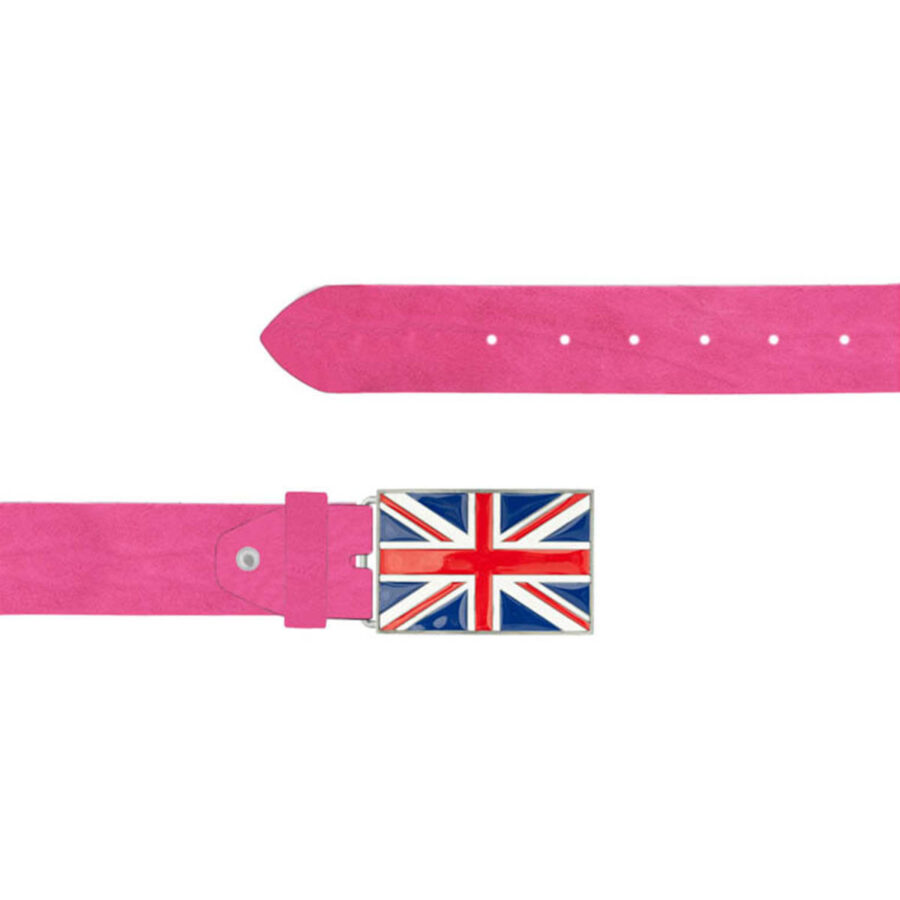 British Flag Belt Pink Oiled Leather 10 09092024 BRIFLA 40 FETT PINK