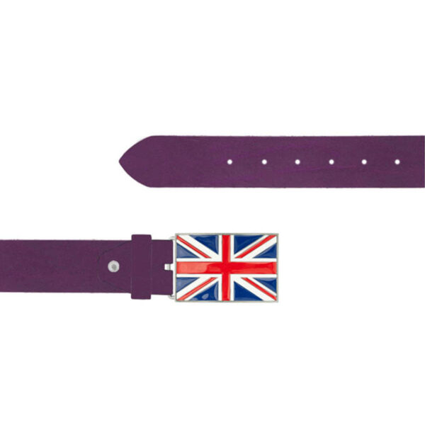 British Flag Belt Purple Oiled Leather 11 09092024 BRIFLA 40 FETT PURPLE