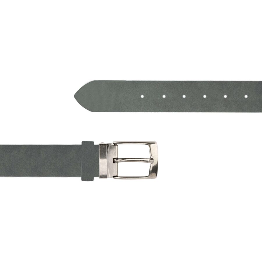 Gray Belt For Jeans Oiled Real Leather 4 0 cm GRAY FETT7792 SILV40