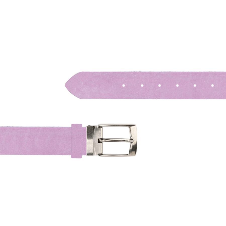 Lilac Belt For Jeans Oiled Real Leather 4 0 cm LILA FETTXXXX SILV40