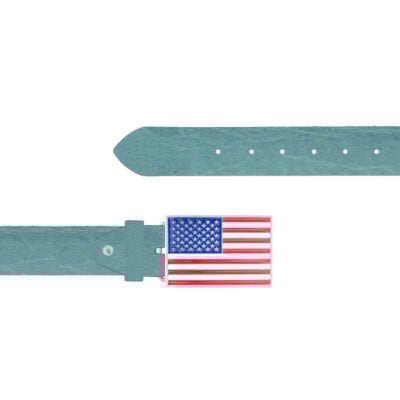 US Flag Belt Light Blue Leather Rectangle Buckle 04 12092024 40 FETTLDR LIGBLUE 2