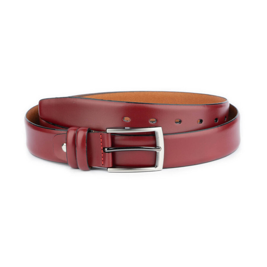 best burgundy mens belt genuine leather 3 5 cm 1 BRGDSMO3505NSTAML 55USD