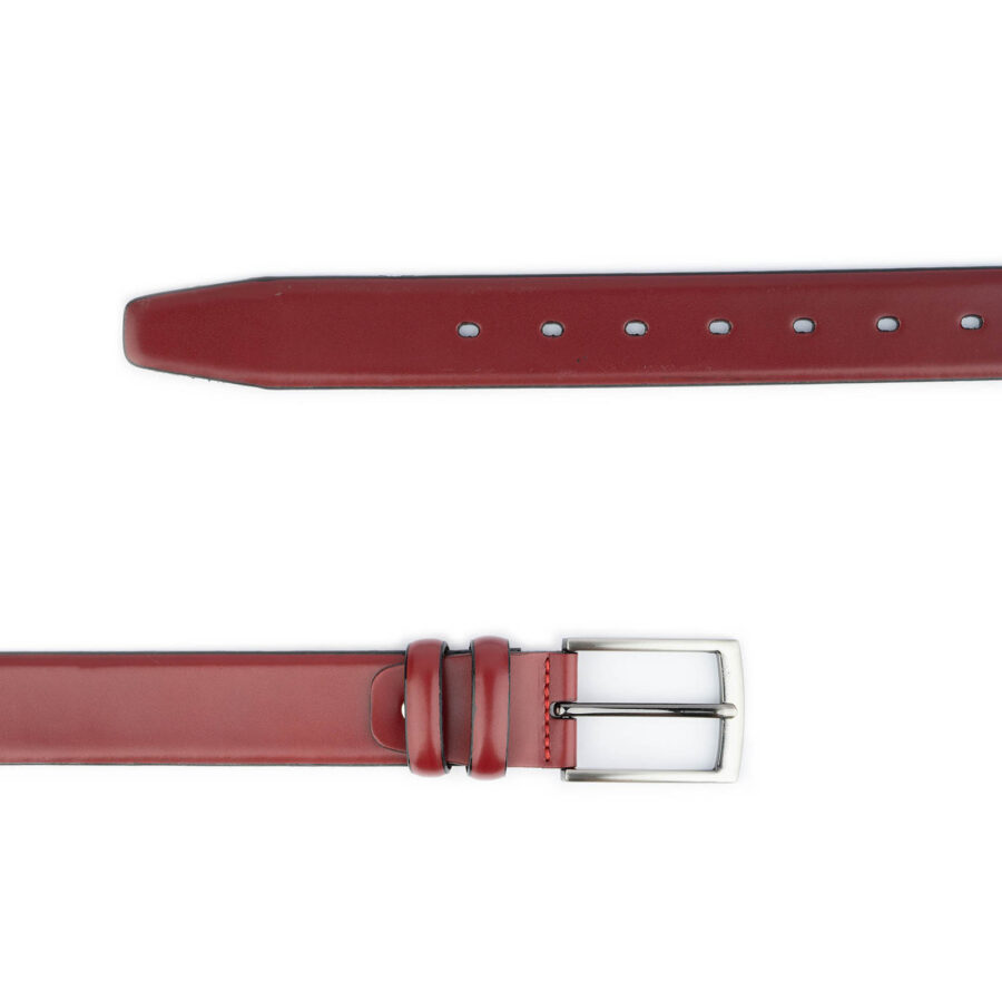 best burgundy mens belt genuine leather 3 5 cm 2