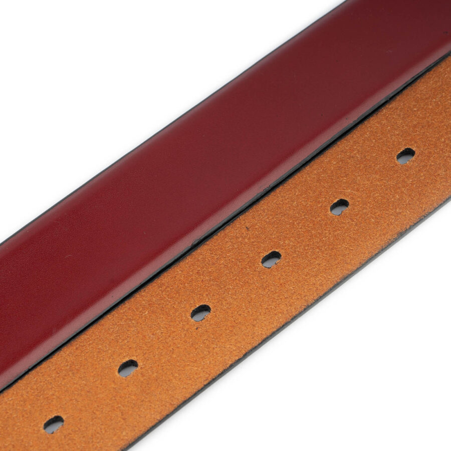 best burgundy mens belt genuine leather 3 5 cm 3
