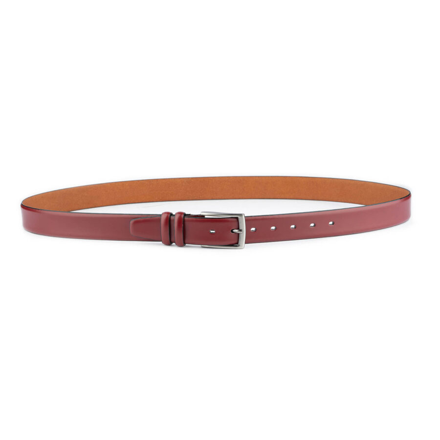 best burgundy mens belt genuine leather 3 5 cm 4