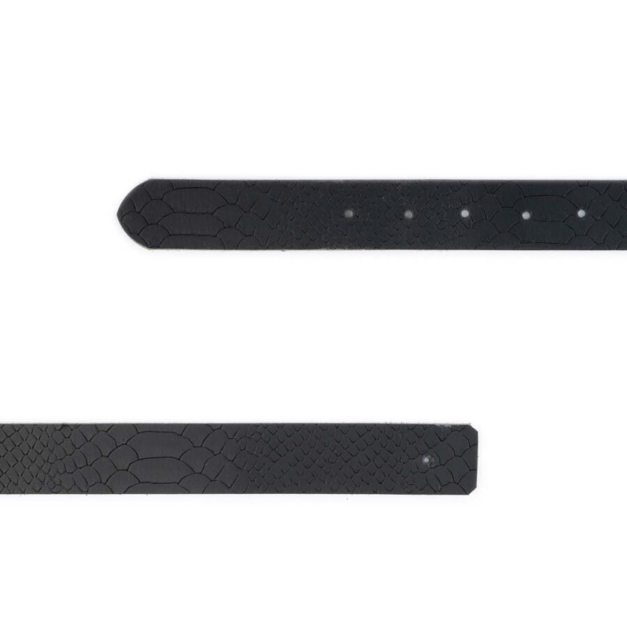 black leather strap for belt croco emboss 3 0 cm 2