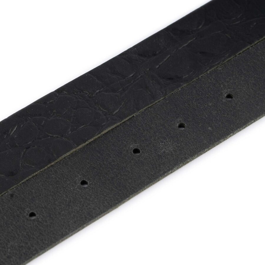 black leather strap for belt croco emboss 3 0 cm 4