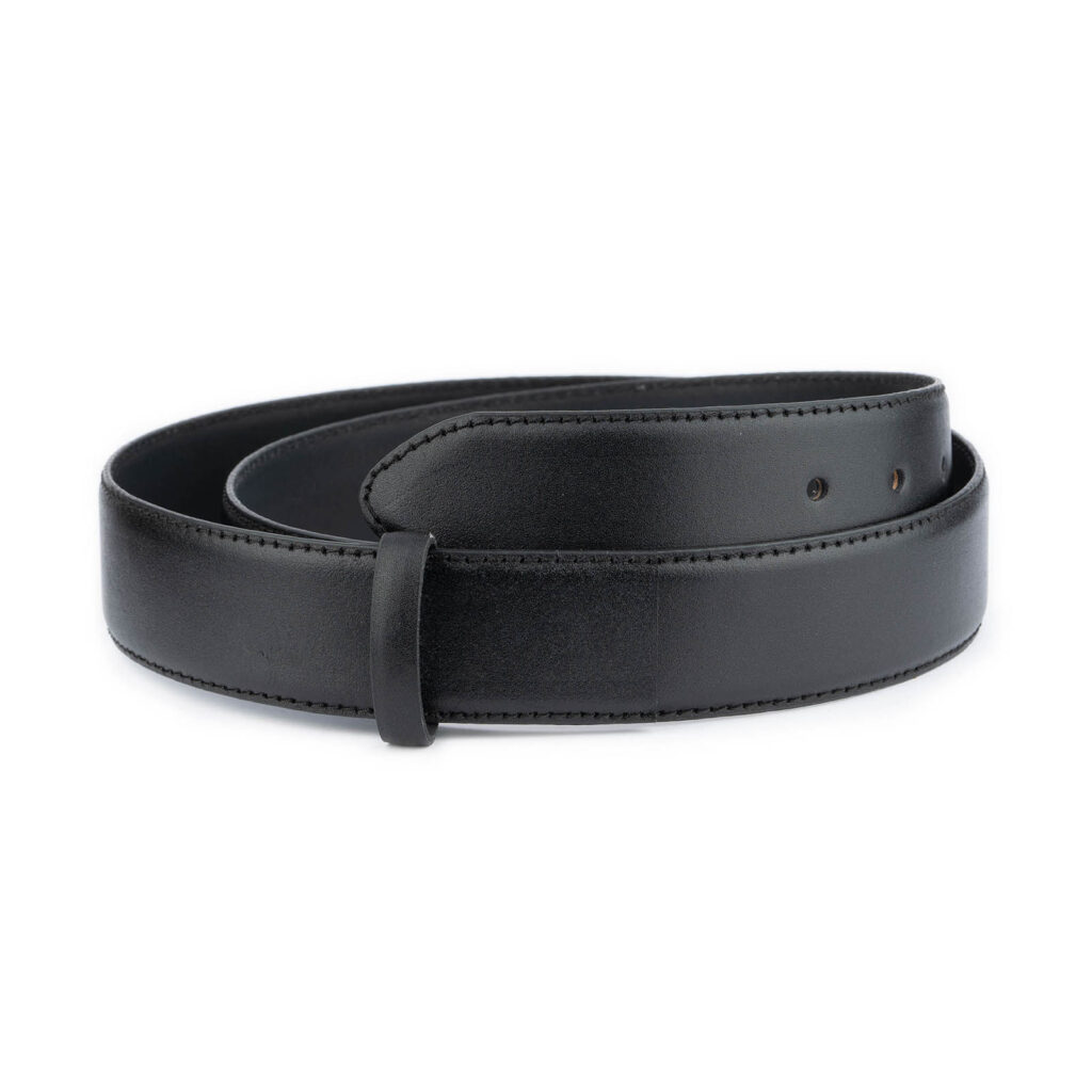 Buy Black Leather Strap For Mens Belt 4.0 Cm Adjustable ...