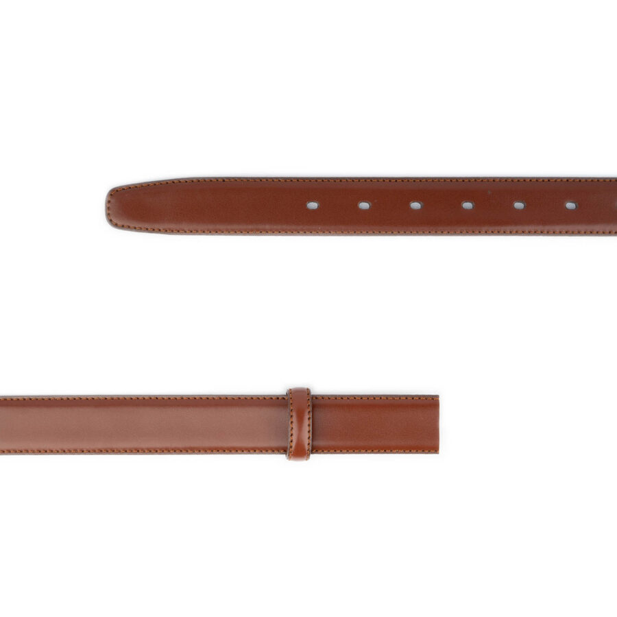 brown belt strap for buckle replacement with stitching 2