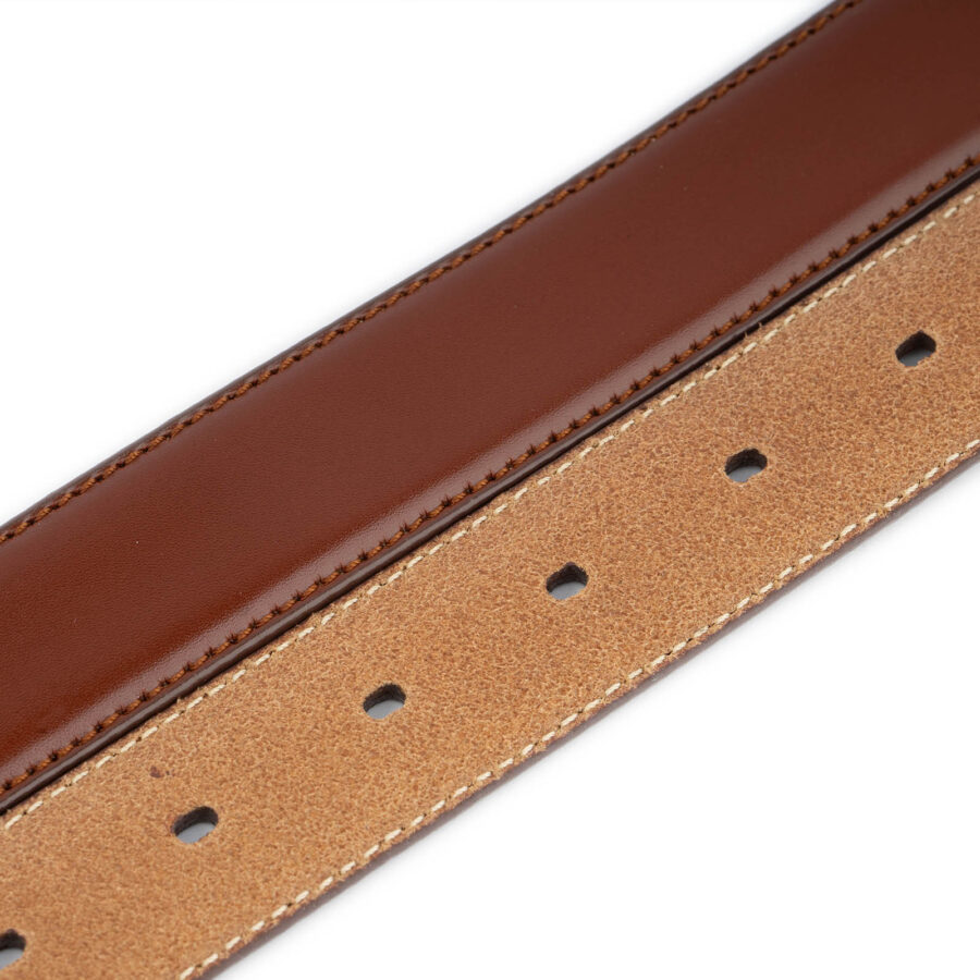 brown belt strap for buckle replacement with stitching 3