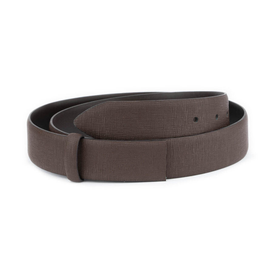 brown saffiano belt strap replacement leather adjustable 1 SAFFBROW35CUTNARD usd65