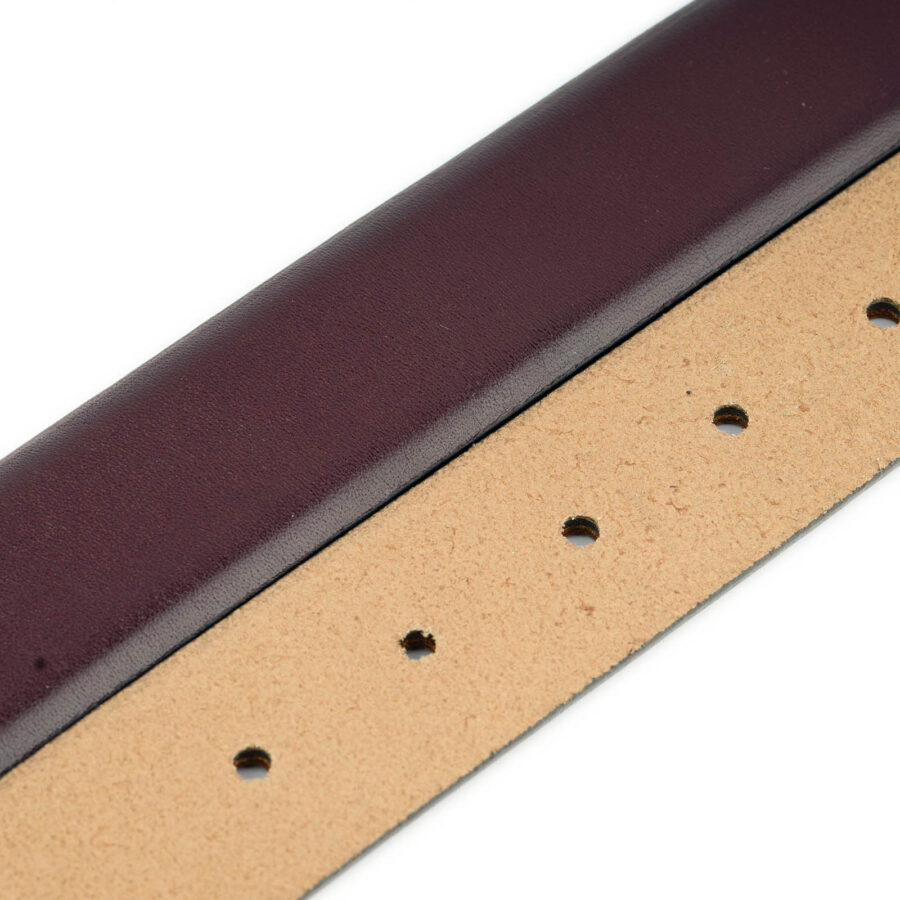 burgundy leather belt strap adjustable for mens buckles 3